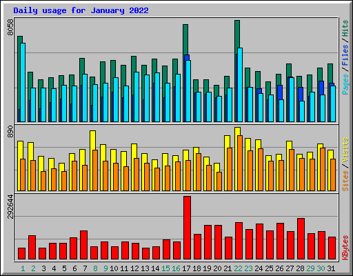 Daily usage for January 2022