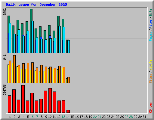 Daily usage for December 2025