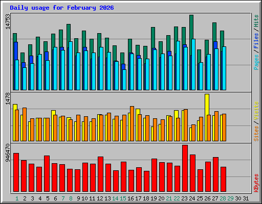 Daily usage for February 2026