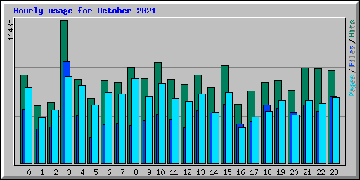 Hourly usage for October 2021