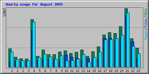 Hourly usage for August 2025